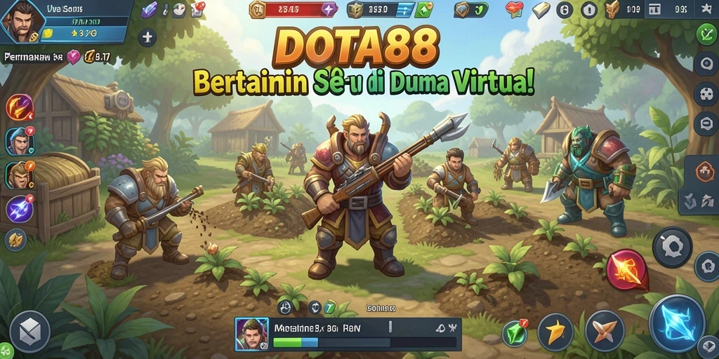Screenshot gameplay DOTA88 menampilkan aktivitas bertani yang seru.