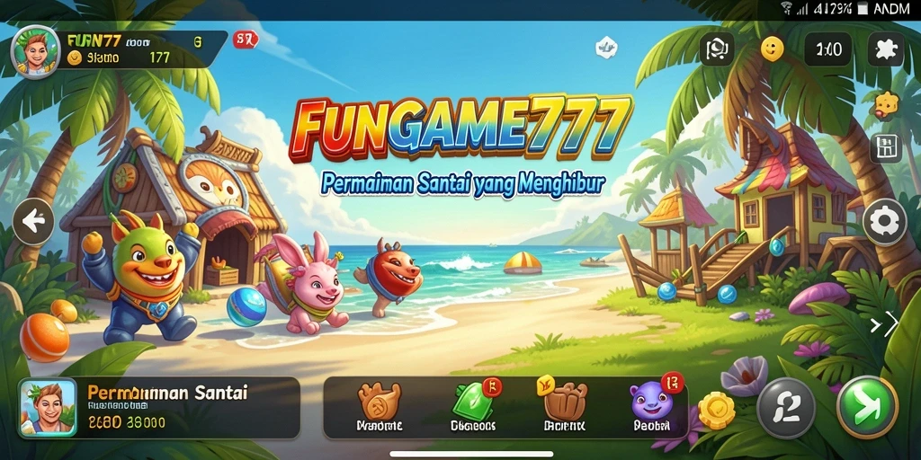 Screenshot utama FUNGAME777 menampilkan keseruan gameplay Casual.