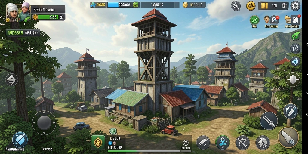 Screenshot IND666 menampilkan aksi seru dalam permainan Tower Defense.