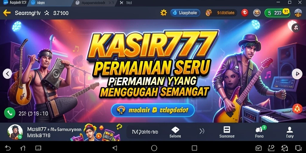 Screenshot KASIR777 menampilkan gameplay musik yang seru dan interaktif.